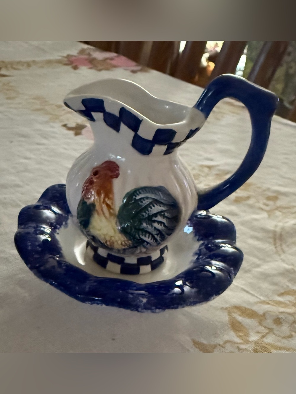 Retro Rooster Pitcher & Bowl